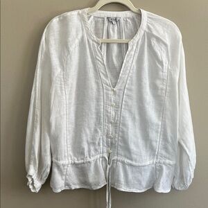 Rails Marti linen blend lace detail trim blouse size small